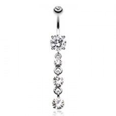 Cascasde Gems Dropping Galore Belly Button Ring