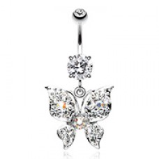 Extravagant Butterfly Glam Belly Button Ring