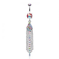 Sparkle Waterfall Showers Belly Button Ring