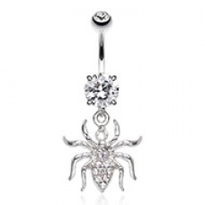 Venomous Spider Dangle Belly Button Ring