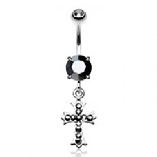 Cross my Path Belly Button Ring