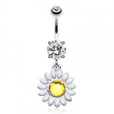 Blooming Daisy Belly Button Ring