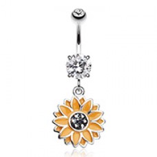 Sunflower Standing Tall Belly Button Ring