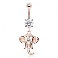 Rose Gold Shri Ganesha Elephant Belly Button Ring