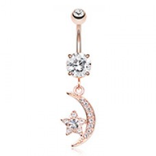 Rose Gold Shoot for the Moon Belly Button Ring