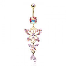 Golden Glam Butterfly Fall Fancy Belly Ring