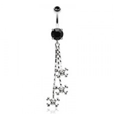 Triple Skull & Crossbones Dangle Belly Button Ring