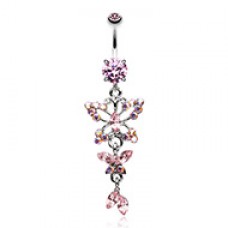 Twinkling Butterfly Fall Fancy Belly Button Ring