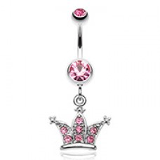 Shimmering Regal Crown Belly Button Ring