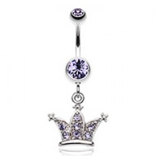 Shimmering Regal Crown Belly Button Ring