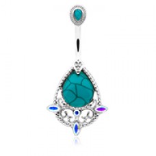 Elegant Turquoise Vintage Aurora Belly Button Ring