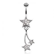 Sparkle Shooting Stars Belly Button Ring