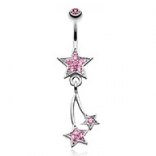 Sparkle Shooting Stars Belly Button Ring