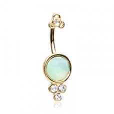 Golden Crop Circles Ornate Belly Button Ring