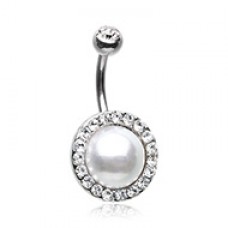 Royal Supreme Jewelled Pearl Belly Button Ring