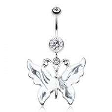 Marble Butterfly Belly Button Ring