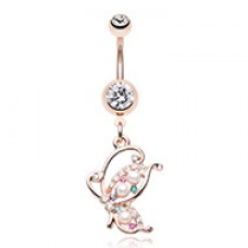 Rose Gold Madame Mariposa Belly Button Ring