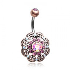 Vintage Timeless Gem Encrusted Belly Button Ring