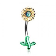 Shining Bright Sunflower Belly Button Ring