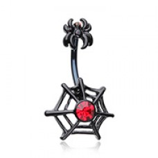 Arachnid Spider Web Belly Button Ring