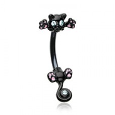 Black Just Kittying Around Belly Button Ring