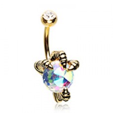Golden Dragon's Claw Belly Button Ring