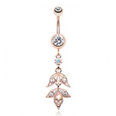Rose Gold Falling for You Belly Button Ring