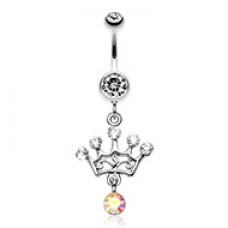 Crown Gem Sparkle Belly Button Ring