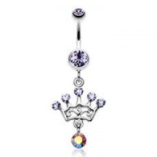 Crown Gem Sparkle Belly Button Ring