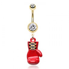 Fight For What You Love Boxing Glove Belly Button Ring