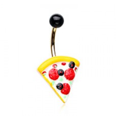 Pizza is Life Non Dangle Belly Button Ring