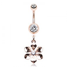 Rose Gold Springtime Flower Belly Button Ring