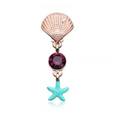 Rose Gold Hawaiian Sea Shell Star Belly Button Ring