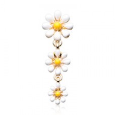 Golden Reversible One Daisy at a Time Belly Button Ring