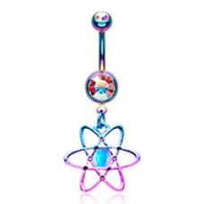 Atomic Atom Dark Matter Symbol Gem Belly Button Ring