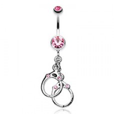 Handcuff Sparkle Belly Button Ring