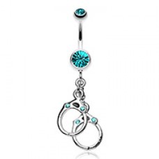 Handcuff Sparkle Belly Button Ring