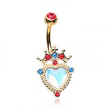 Golden Fairest of them All Mirror on the Wall Belly Button Ring