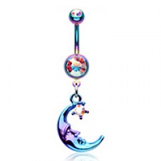 To the Moon and Back Belly Button Ring