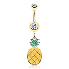 Golden Summer Pineapple Belly Button Ring