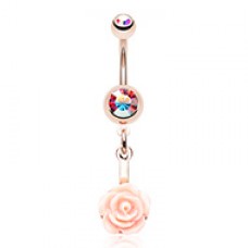 Stop and smell the Rosé Belly Button Ring