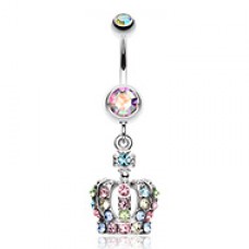 Dazzling Royal Crown Belly Button Ring