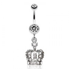 Dazzling Royal Crown Belly Button Ring