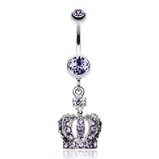 Dazzling Royal Crown Belly Button Ring