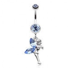 Winter Frosted Dainty Fairy Belly Button Ring