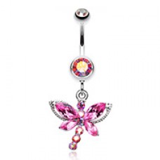 Dragonfly Glam Belly Button Ring