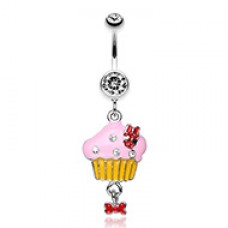 Yummy Cupcake Bow Belly Button Ring
