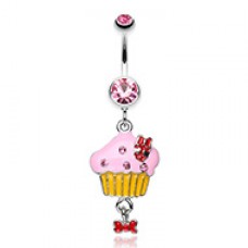 Yummy Cupcake Bow Belly Button Ring