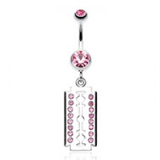 Shimmering Razor Blade Belly Button Ring