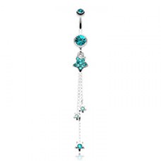 Delicate Star Sparkles Belly Button Ring